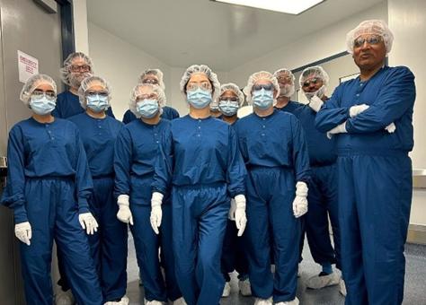 students wearing PPE