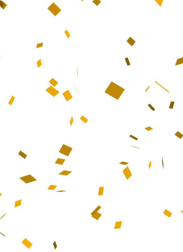 gold confetti white background