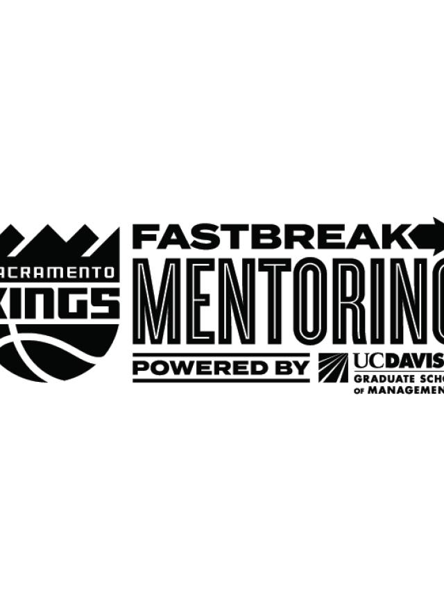 graphic with FastBreak Mentoring and UC Davis GSM logos