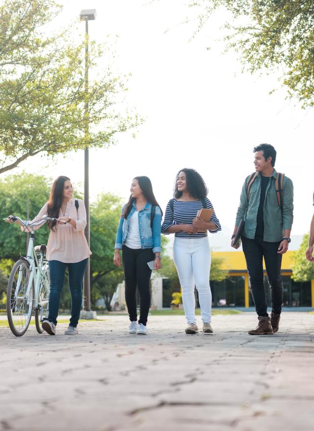 Students walking together outdoors