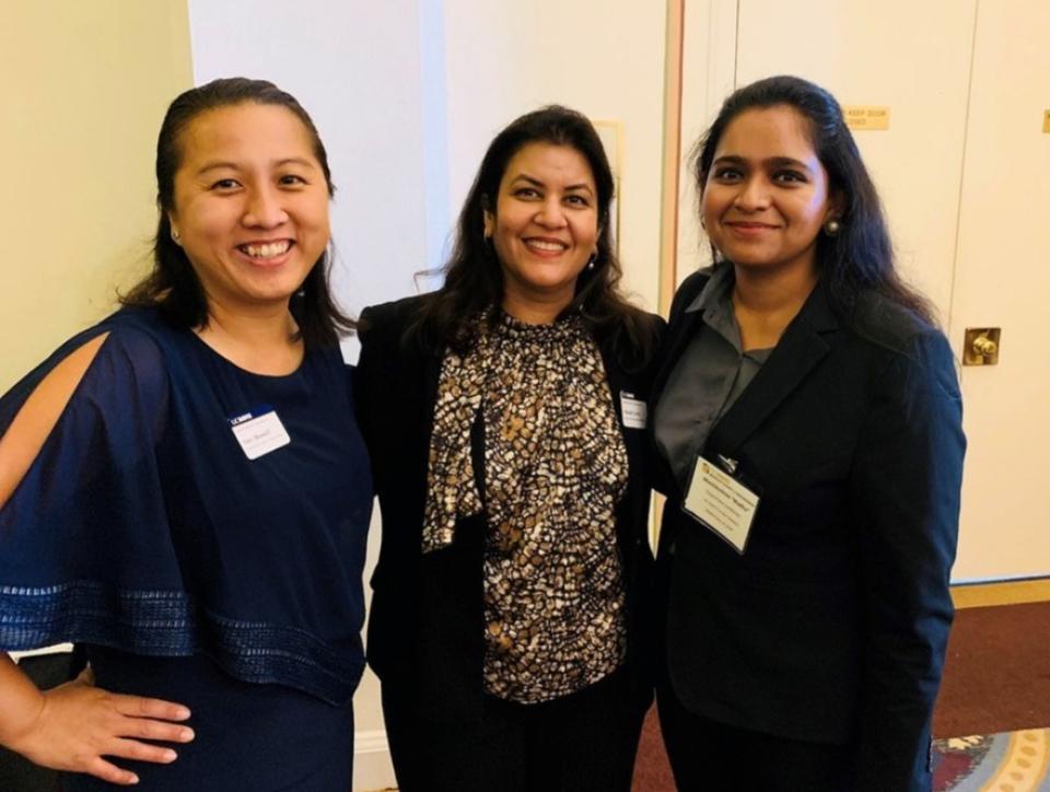 A group shot of Amy Russell, Shachi Govil, and Manickashree Thayumana Sundaram